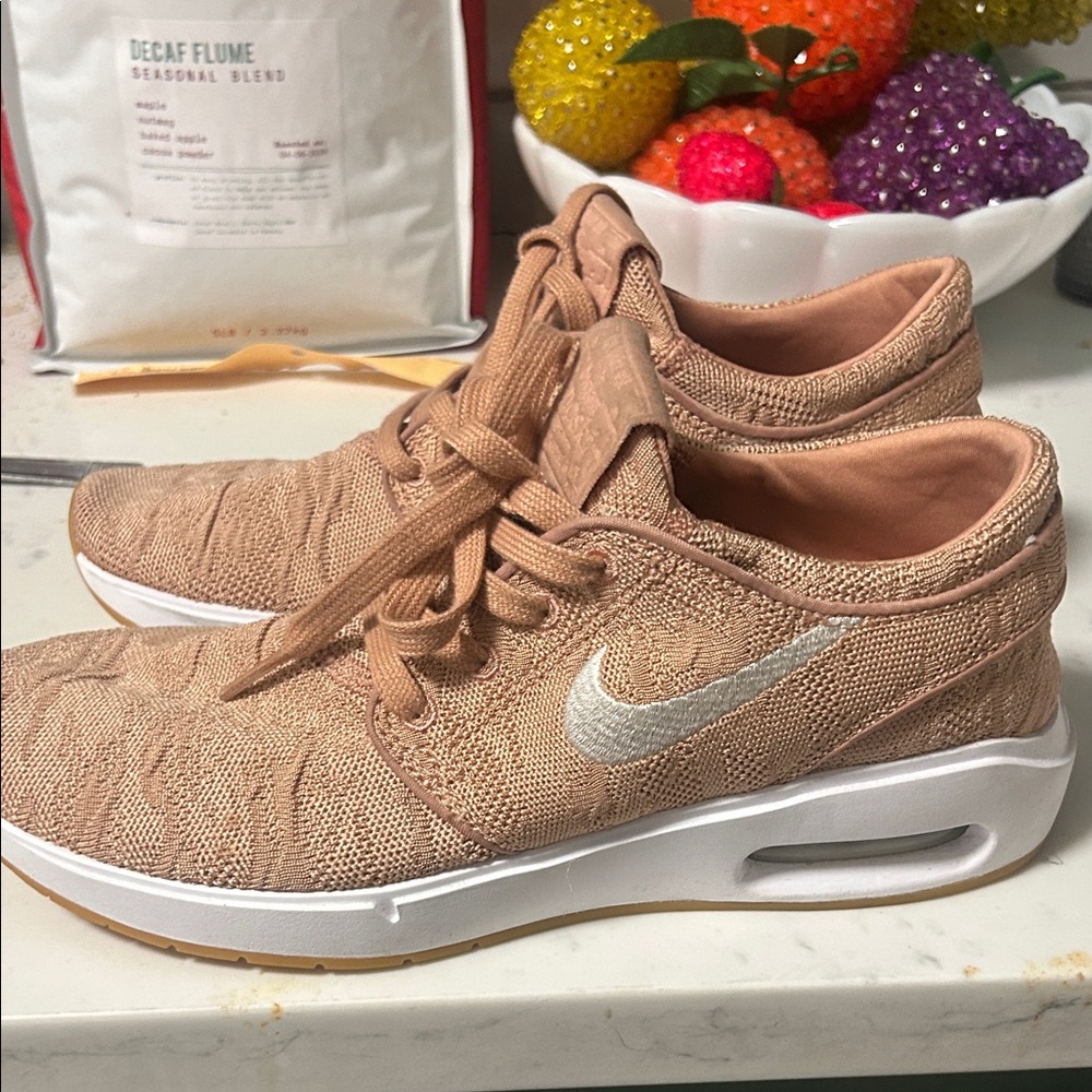Nike Women’s Blush Knit Sneakers with White Swoosh